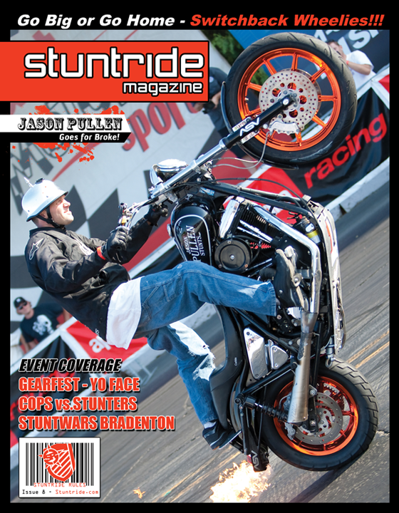 issue8cover Stuntride Magazine Issue 8 Jason Pullen harley wheelie cover