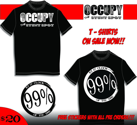 OCCUPY the stunt spot t shirt 99% shirt OCCUPY the stunt spot t shirt 99% shirt